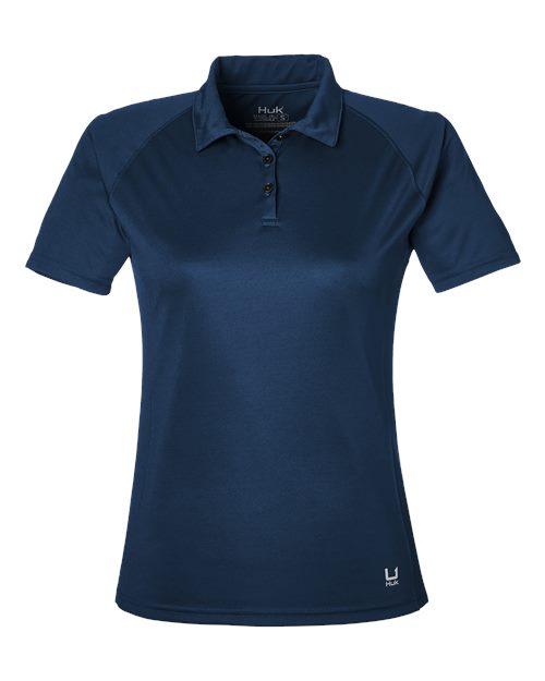 HUK H612L03 Women’s LoPro Solid Performance Polo - Sargasso Sea