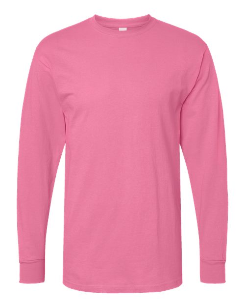 M&O 4820 Unisex Gold Soft Touch Long Sleeve T-Shirt - Azalea