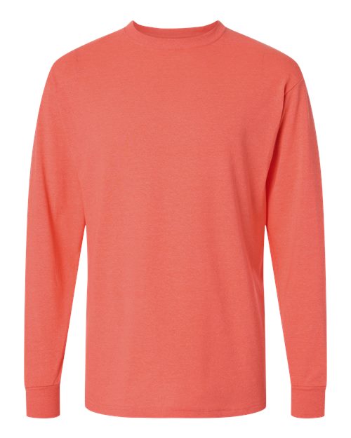 Load image into Gallery viewer, M&amp;O 4820 Unisex Gold Soft Touch Long Sleeve T-Shirt - Heather Coral
