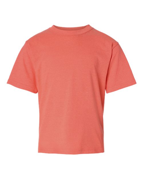 M&O 4850 Youth Gold Soft Touch T-Shirt - Heather Coral
