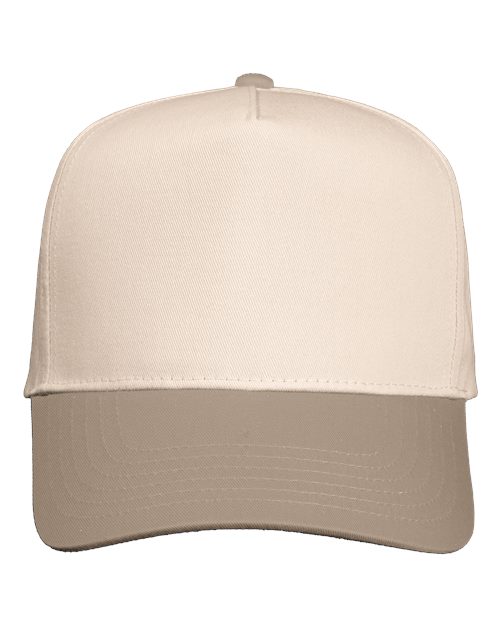 Valucap 8869 Five-Panel Twill Cap - Natural/ Khaki