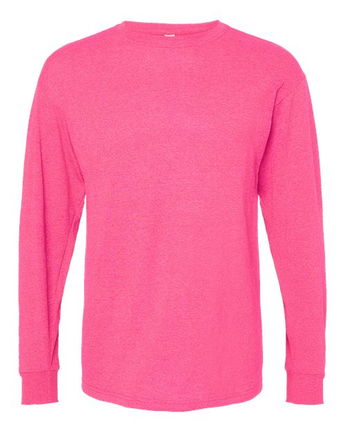 Load image into Gallery viewer, M&amp;O 4820 Unisex Gold Soft Touch Long Sleeve T-Shirt - Neon Pink
