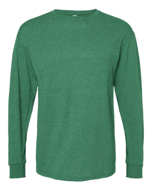 Load image into Gallery viewer, M&amp;O 4820 Unisex Gold Soft Touch Long Sleeve T-Shirt - Heather Kelly Green
