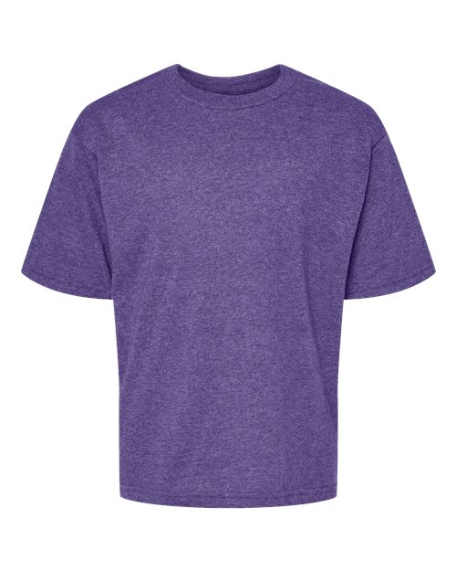 Load image into Gallery viewer, M&amp;O 4850 Youth Gold Soft Touch T-Shirt - Heather Purple
