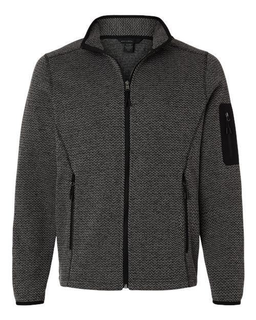 North End NE730 Men's Jasper Full-Zip Fleece Jacket - Black/ Grey