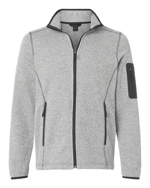 North End NE730 Men's Jasper Full-Zip Fleece Jacket - Grey/ White