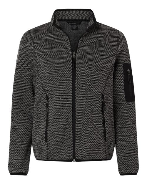 North End NE730W Women's Jasper Full-Zip Fleece Jacket - Black/ Grey