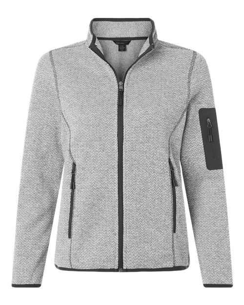 North End NE730W Women's Jasper Full-Zip Fleece Jacket - Grey/ White