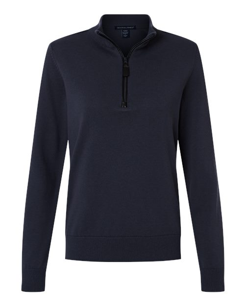 Load image into Gallery viewer, Devon &amp; Jones DG446W Women's New Classics Quarter-Zip Sweater - Navy
