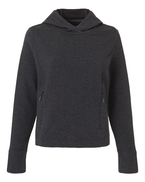 North End NE729W Women's Spirit Textured Hooded Pullover - Black Heather