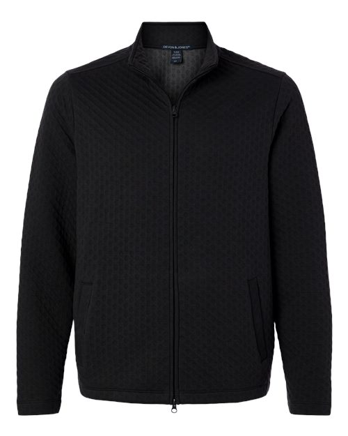 Devon & Jones DG740 Men's Berkeley Textured Full-Zip Jacket - Black