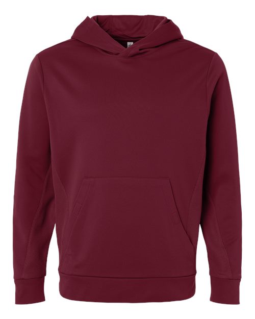 Team 365 TT400 Unisex Squad Hooded Tech Fleece Pullover - Sport Maroon