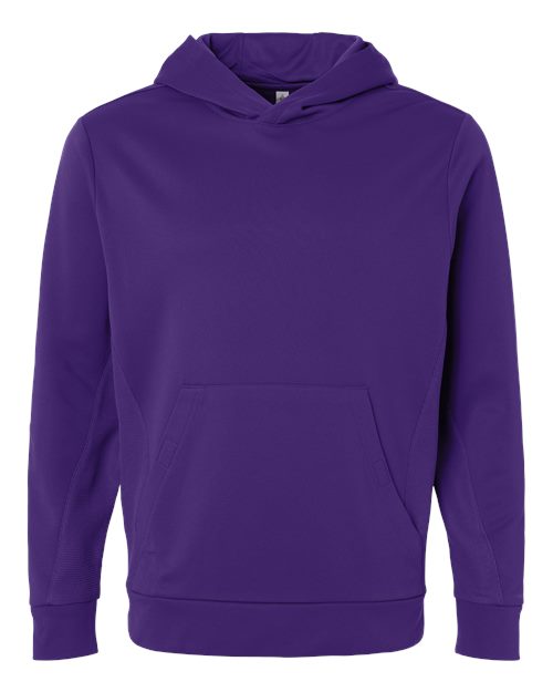 Team 365 TT400 Unisex Squad Hooded Tech Fleece Pullover - Sport Purple