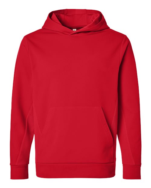Team 365 TT400 Unisex Squad Hooded Tech Fleece Pullover - Sport Red