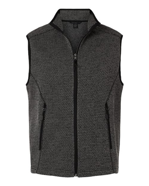 Load image into Gallery viewer, North End NE731 Men's Jasper Jacquard Fleece Vest - Black/ Grey
