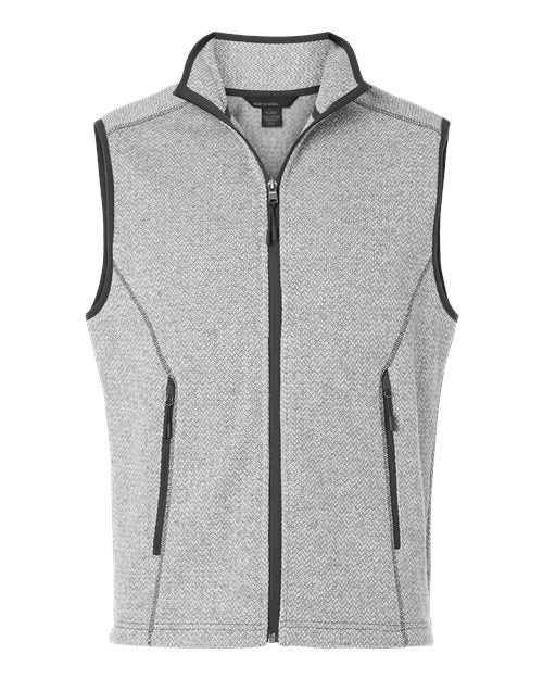 North End NE731 Men's Jasper Jacquard Fleece Vest - Grey/ White