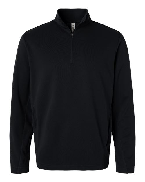 Team 365 TT401 Unisex Squad Cadet Quarter-Zip Tech Fleece Pullover - Black