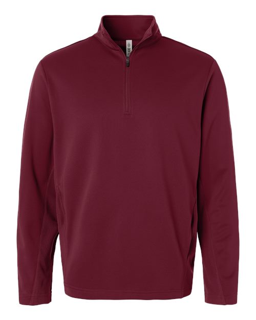 Team 365 TT401 Unisex Squad Cadet Quarter-Zip Tech Fleece Pullover - Sport Maroon