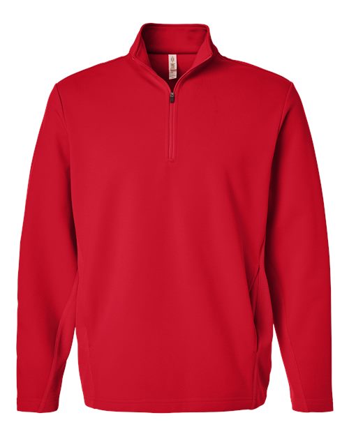 Team 365 TT401 Unisex Squad Cadet Quarter-Zip Tech Fleece Pullover - Sport Red