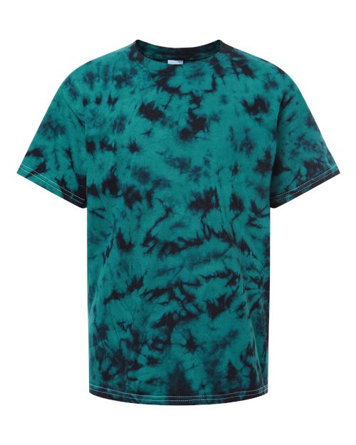Colortone 1390Y Youth Crystal Wash T-Shirt - Crystal Teal/ Black
