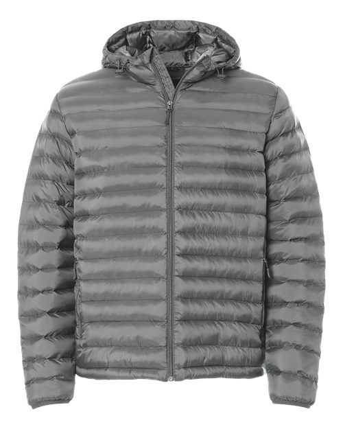 Weatherproof 26715 Men's Lightweight Poly-filled Hooded Puffer Jacket - Chelsea Grey