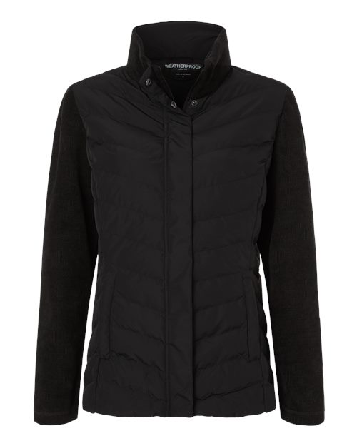 Weatherproof W26719 Women's Mixed Media Chevron Jacket - Black