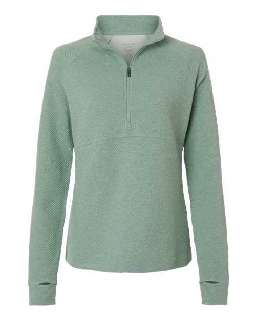 North End NE725W Women's Spirit Textured Quarter-Zip Pullover - Sage Green Heather