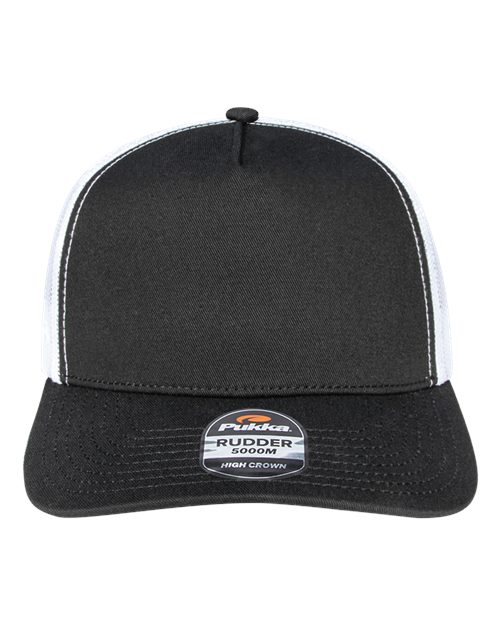 Pukka 5000M Rudder Five-Panel Cap - Black/ White