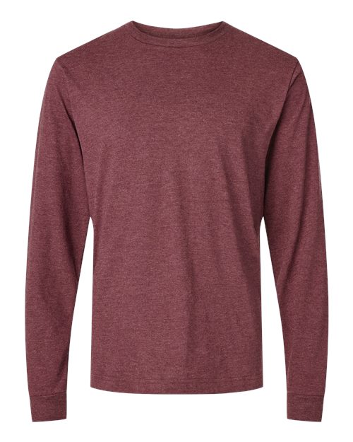 Load image into Gallery viewer, Unisex Fine Jersey Long Sleeve T-Shirt - Heather Burgundy

