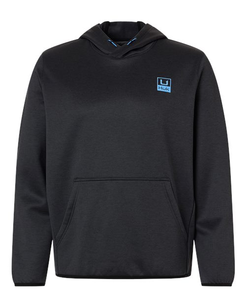 HUK H130093 Men's Coldfront+ Performance Hooded Sweatshirt - Heather Black