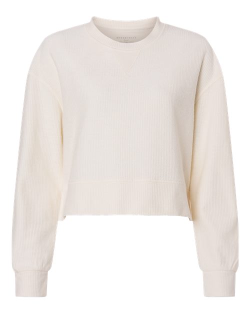 Load image into Gallery viewer, Boxercraft BW5102 Women's Rib Knit Corded Boxy Crewneck Sweatshirt - Natural
