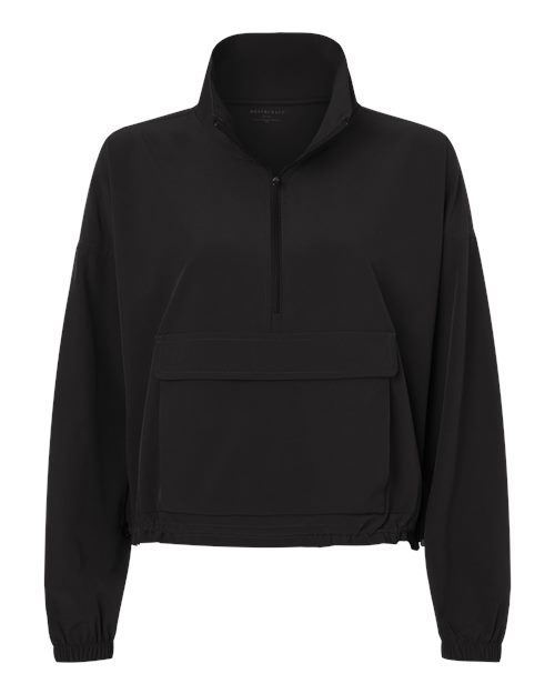 Boxercraft BW5204 Women's Stretch Woven Quarter-Zip Pullover - Black