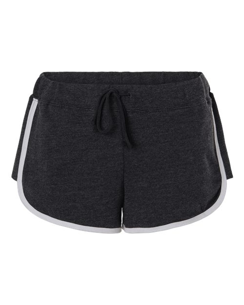 Boxercraft BW6402 Women's French Terry Shorts - Charcoal Heather/ White