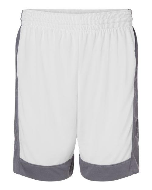 Augusta Sportswear 6889 Unisex Match-Up Basketball Shorts - White/ Graphite