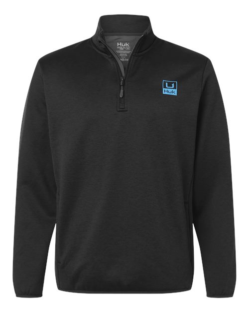 Load image into Gallery viewer, HUK H130098 Men's Coldfront+ Quarter-Zip Pullover - Heather Black
