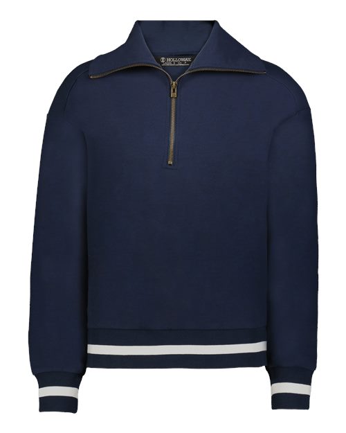 Holloway 223782 Women's Heritage Prep Quarter-Zip Pullover - Navy/ Vanilla