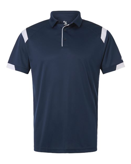 Badger 3350 Unisex On the Rise Polo - Navy/ White