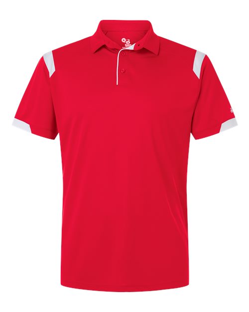 Load image into Gallery viewer, Badger 3350 Unisex On the Rise Polo - Red/ White
