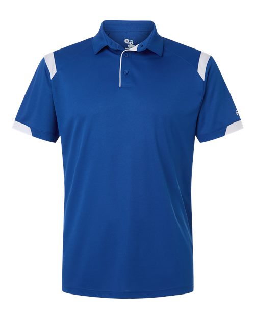 Badger 3350 Unisex On the Rise Polo - Royal/ White