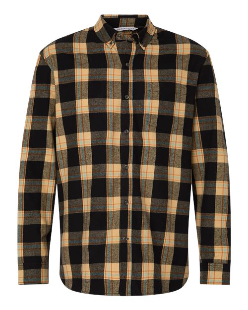 Boxercraft BU7401 Men's Flannel Button Down Shirt - Dark Khaki Plaid