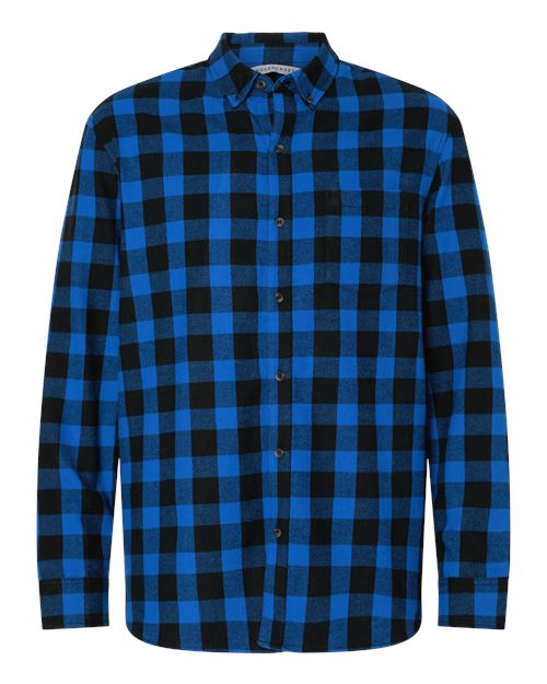 Boxercraft BU7401 Men's Flannel Button Down Shirt - Royal/ Black Buffalo