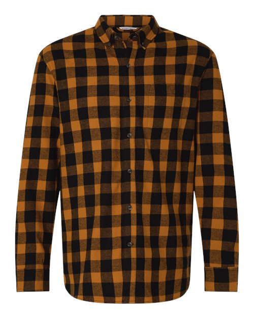 Boxercraft BU7401 Men's Flannel Button Down Shirt - Tobacco/ Black Buffalo
