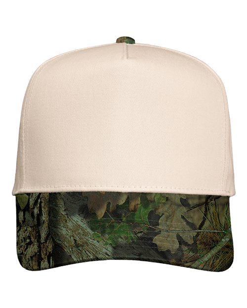 Valucap 8869 Five-Panel Twill Cap - Natural/ Mossy Oak Breakup