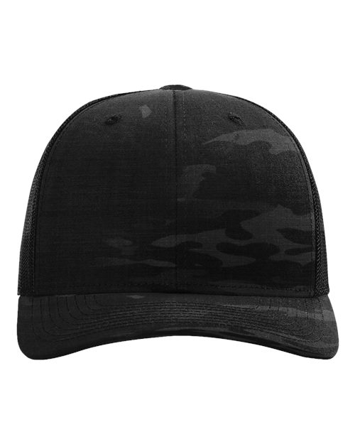 Load image into Gallery viewer, Richardson 112PT Printed Tactical Trucker Cap - Mulitcam Black
