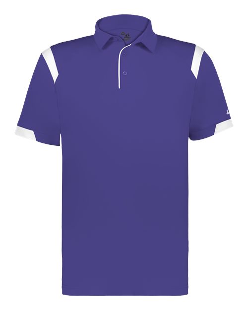 Badger 3350 Unisex On the Rise Polo - Purple/ White
