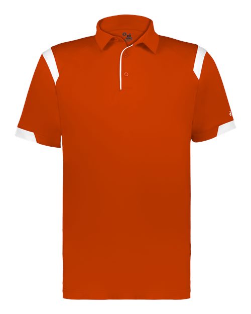 Load image into Gallery viewer, Badger 3350 Unisex On the Rise Polo - Burnt Orange/ White
