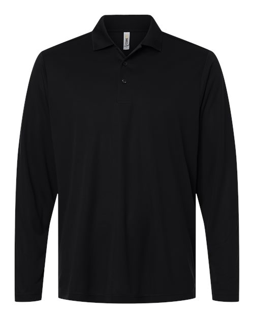 CORE365 CE108L Men's Nova Performance Long Sleeve Pique Polo - Black