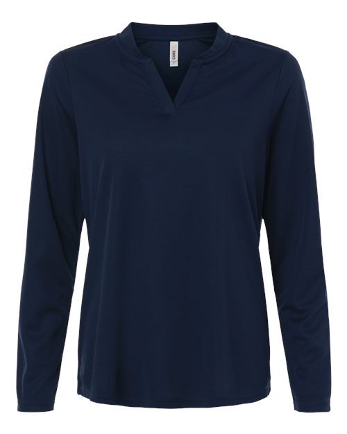 Load image into Gallery viewer, CORE365 CE108LW Women's Nova Performance Long Sleeve Pique Polo - Classic Navy
