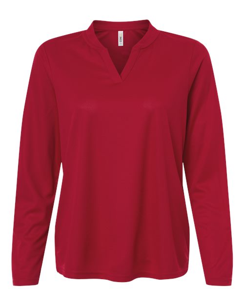 CORE365 CE108LW Women's Nova Performance Long Sleeve Pique Polo - Classic Red