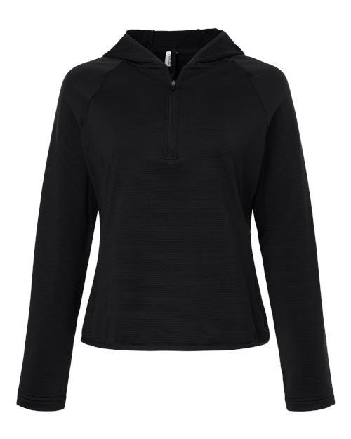 Load image into Gallery viewer, Team 365 TT200W Women's Qualify Quarter-Zip Hooded Pullover - Black
